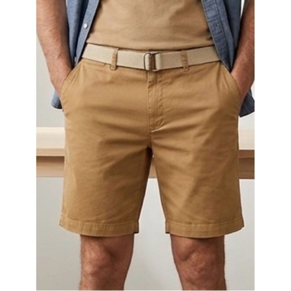 NWT Men’s Goodfellow & Co Khaki/Tan Flat Front Chino Shorts sz 40